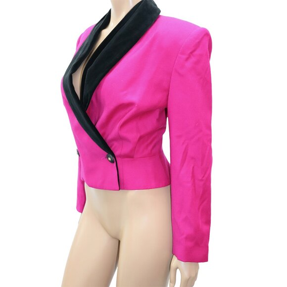 POWER Statement Fuchsia Tuxedo Blazer Jacket M - Picture 4 of 5